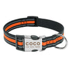 Black and orange striped nylon dog collar