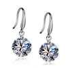 Elegant zircon crystal drop earrings close-up