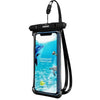 Single black waterproof phone case with strap