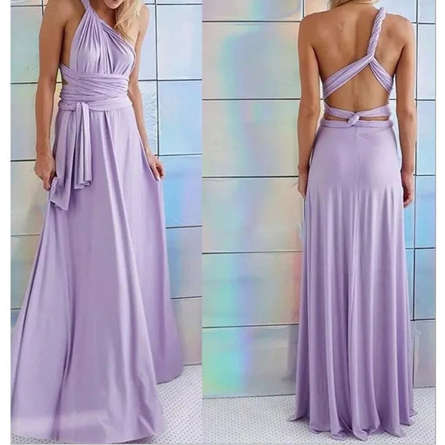 Lavender halter neck long dress