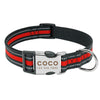 Black and red striped nylon dog collar