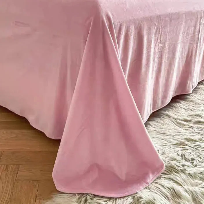 Pink Plush Heart Duvet Covers Set with Soft Warm Cloud Feel