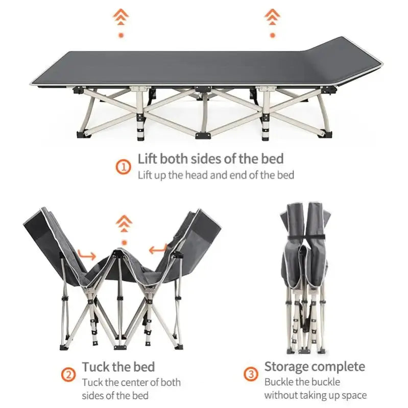Premium Folding Bed with Memory Foam and Metal Support Frame
