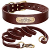 Personalized leather dog collar and leash set - PMMNAPOLES