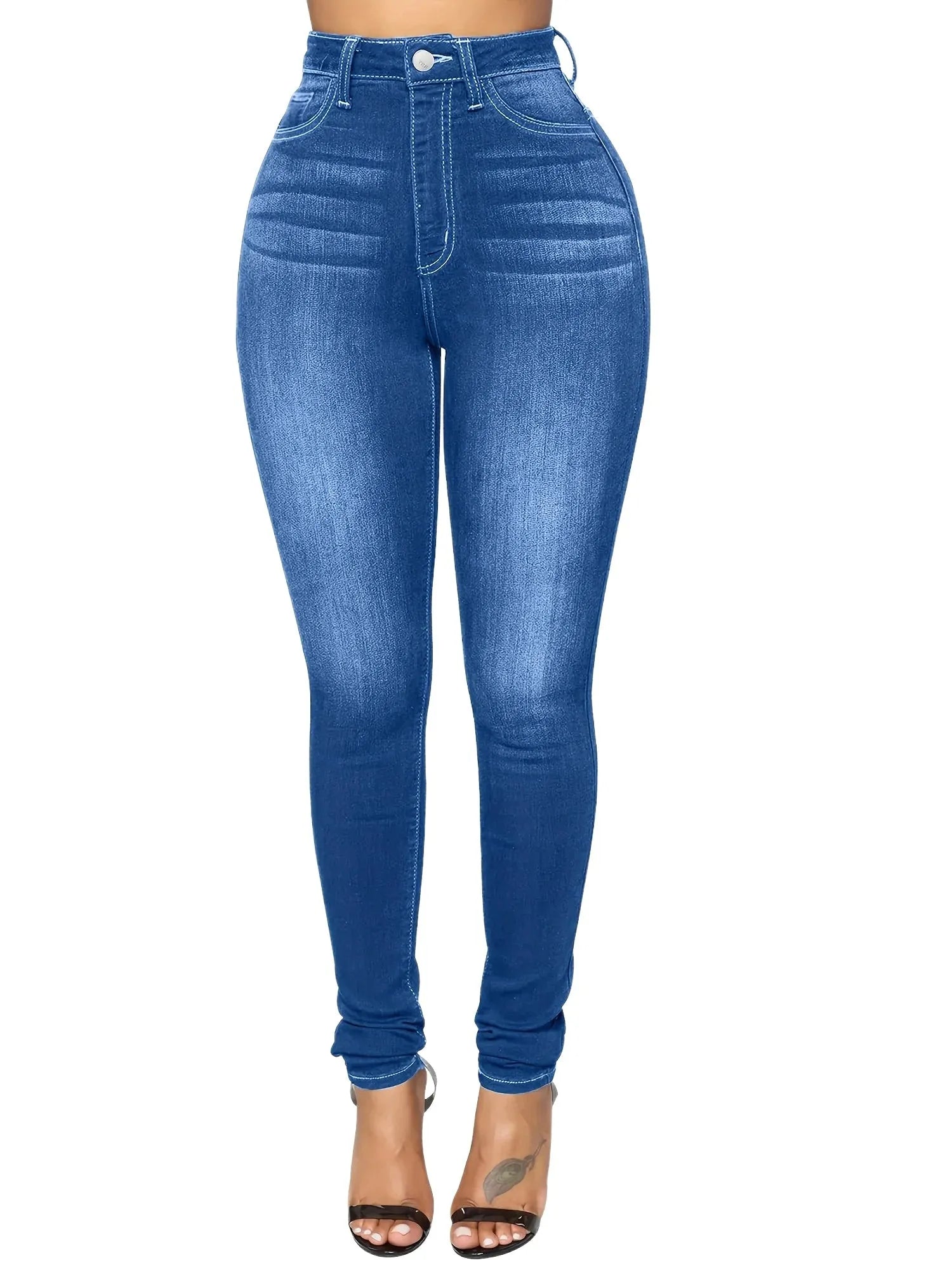 Women High Waist Skinny Jeans with Stretch Slim Fit Design