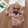 Brown bear sweater and pants set for kids