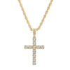 Gold cross pendant necklace with rope chain