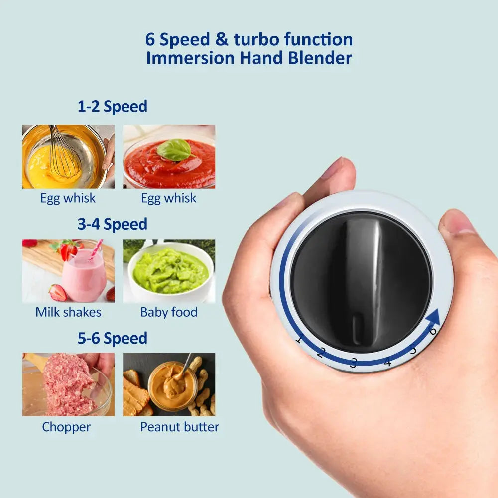 1200W Immersion Hand Blender 5-in-1 | Chopper, Whisk & Smoothie Cup for Vegetables & Meats