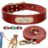 Personalized leather dog collar and leash set - PMMNAPOLES