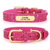 Pink glitter cat collar with name tag