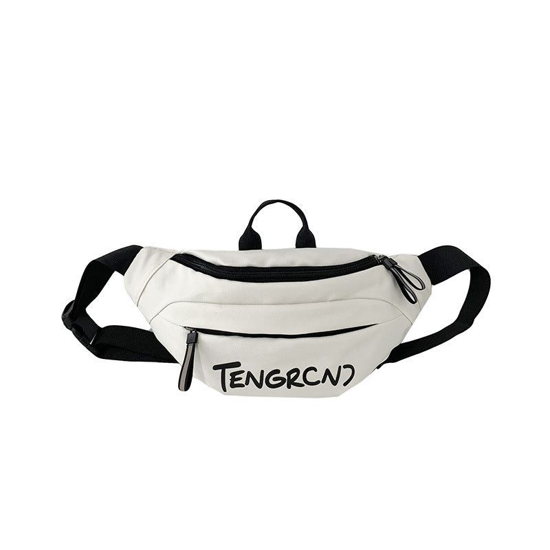 Men’s Crossbody Shoulder Bag Nylon Soft Street Style Cargo Chest Bag with File Pocket Daily Use