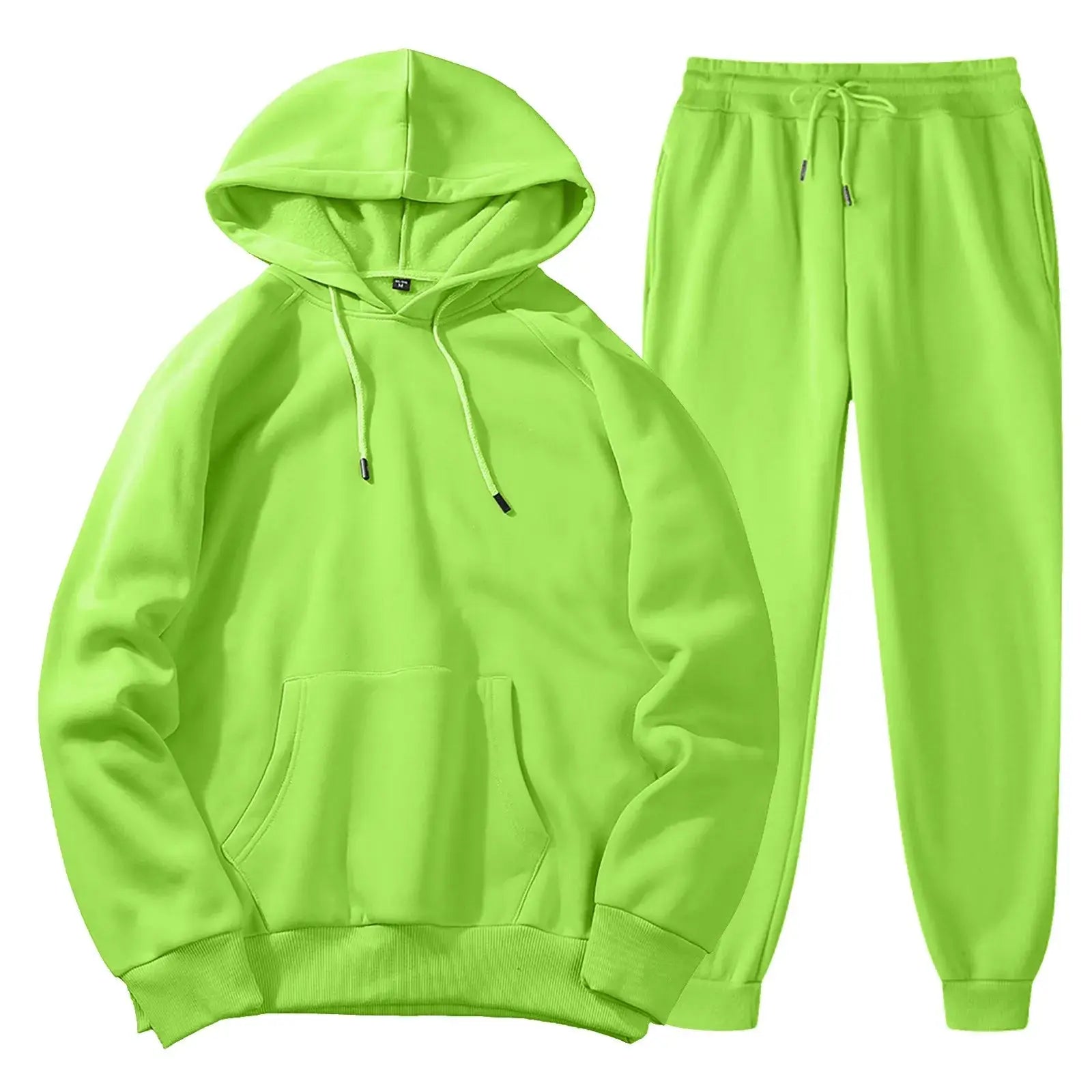 Men’s fleece tracksuit set, hoodie and sweatpants, 2-piece winter outfit, available in 10 colors