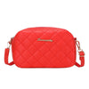 Red quilted small tassel crossbody bag