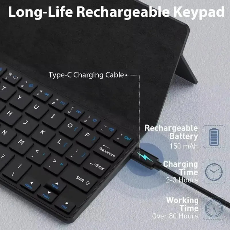 Mini Foldable Bluetooth Keyboard with Ultra Slim Design