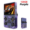 Purple 128GB portable video game console with car game