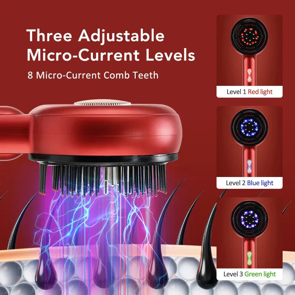 Electric Scalp Massager with LED Modes and Liquid Applicator