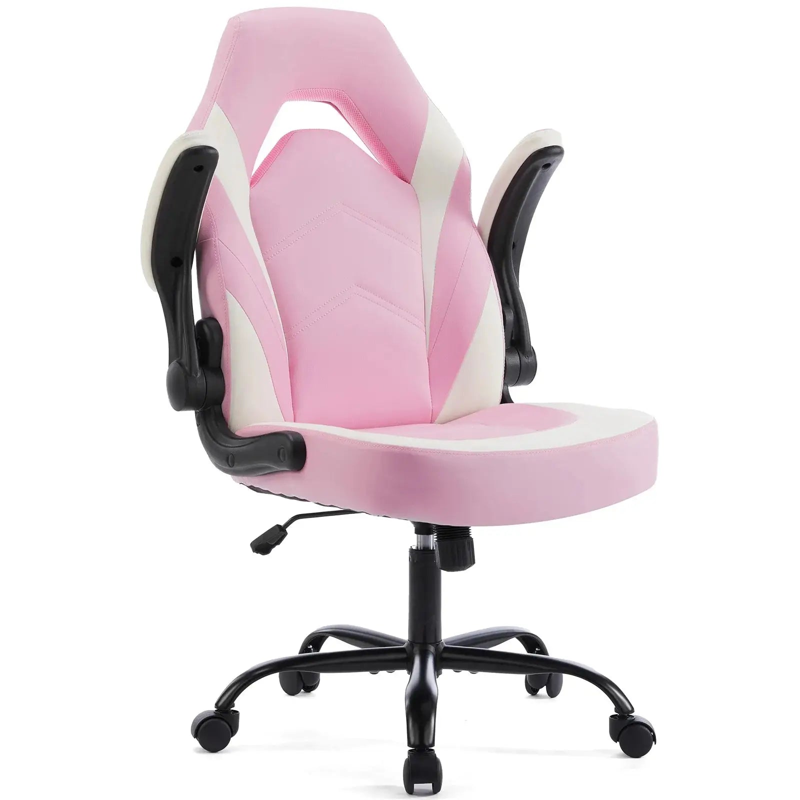 Ergonomic PU Leather Gaming Chair Adjustable Height & Flip-Up Arms Office or Home Desk Seat