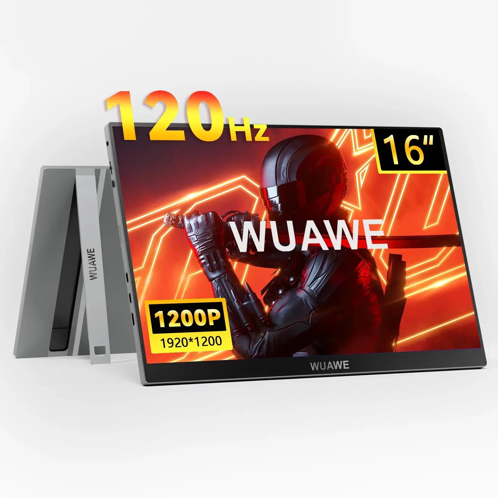 16" 120Hz Portable Gaming Monitor | 1200P HDR Display with Stand, Freesync & 100% sRGB – 16:10 Ratio