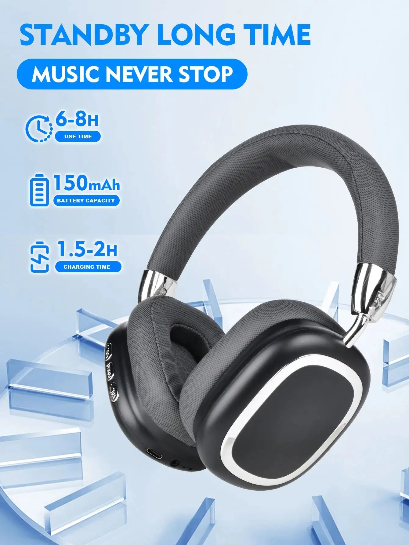 Wireless Noise-Cancelling Headphones – 40H Playtime, USB-C Lossless Audio, Personalized Spatial Sound for iPhone & Travel