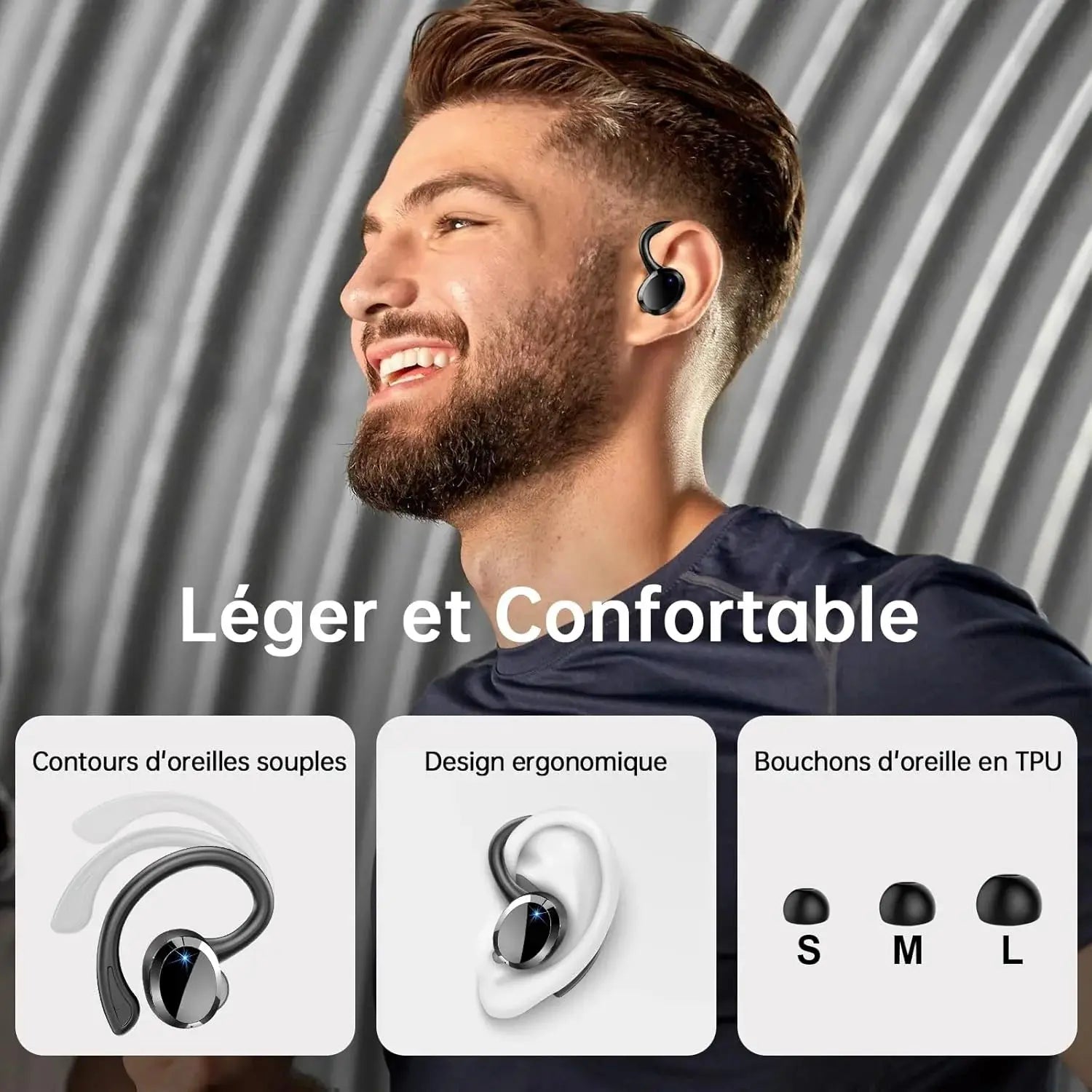 Bluetooth 5.3 Wireless Earbuds with Stereo Bass, Noise Cancelling Mic, IP7 Waterproof & 40H Playback for Sports