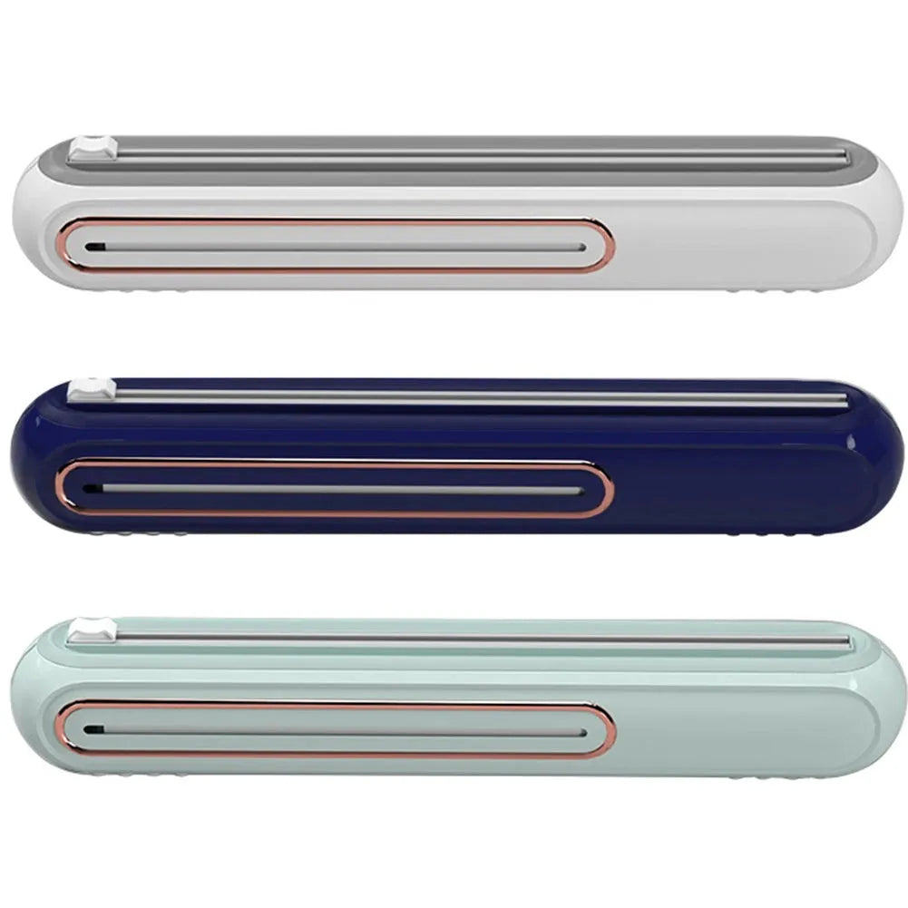 Magnetic Plastic Wrap Dispenser with Slide Cutter