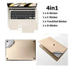 4-in-1 gold laptop skin cover set with stickers for MacBook