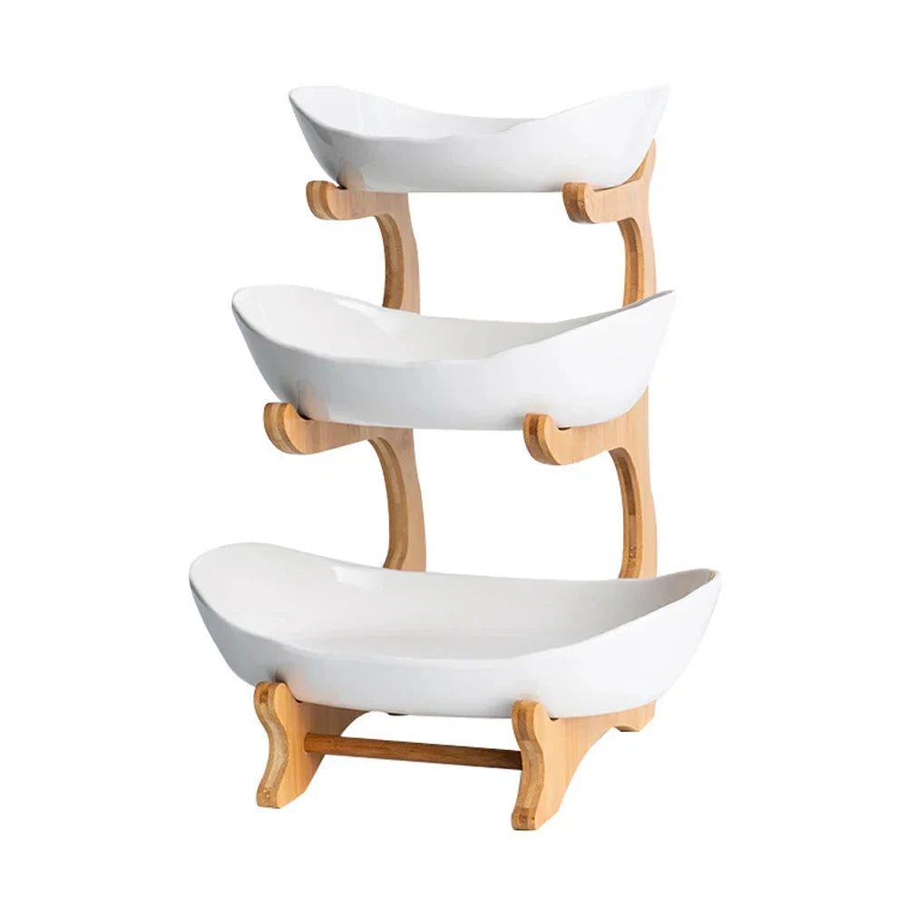 Three Layer Fruit Plate for Snacks Candy and Desserts