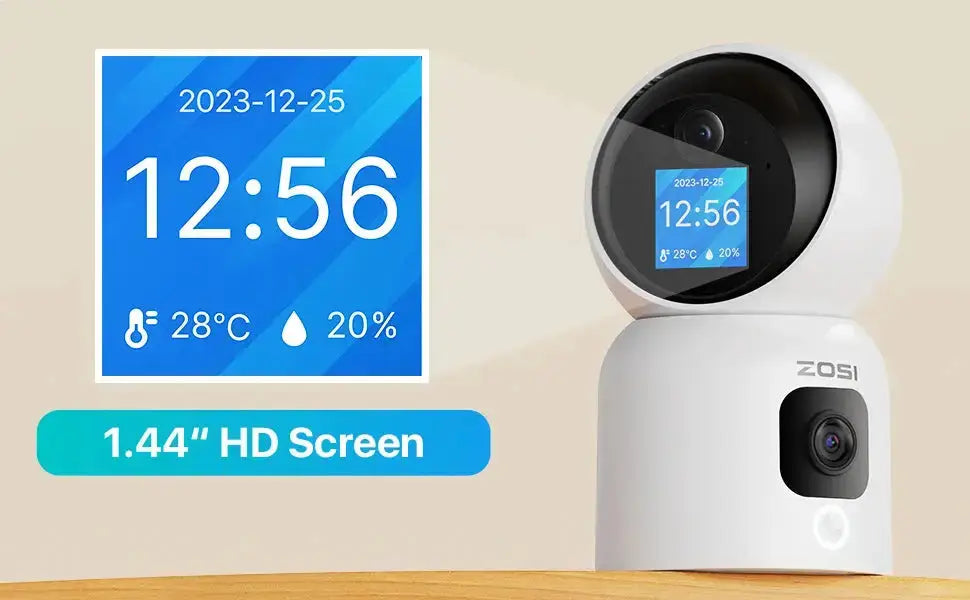 360° Indoor WiFi Security Camera PTZ with AI Tracking, HD Night Vision & Baby Monitor Mode