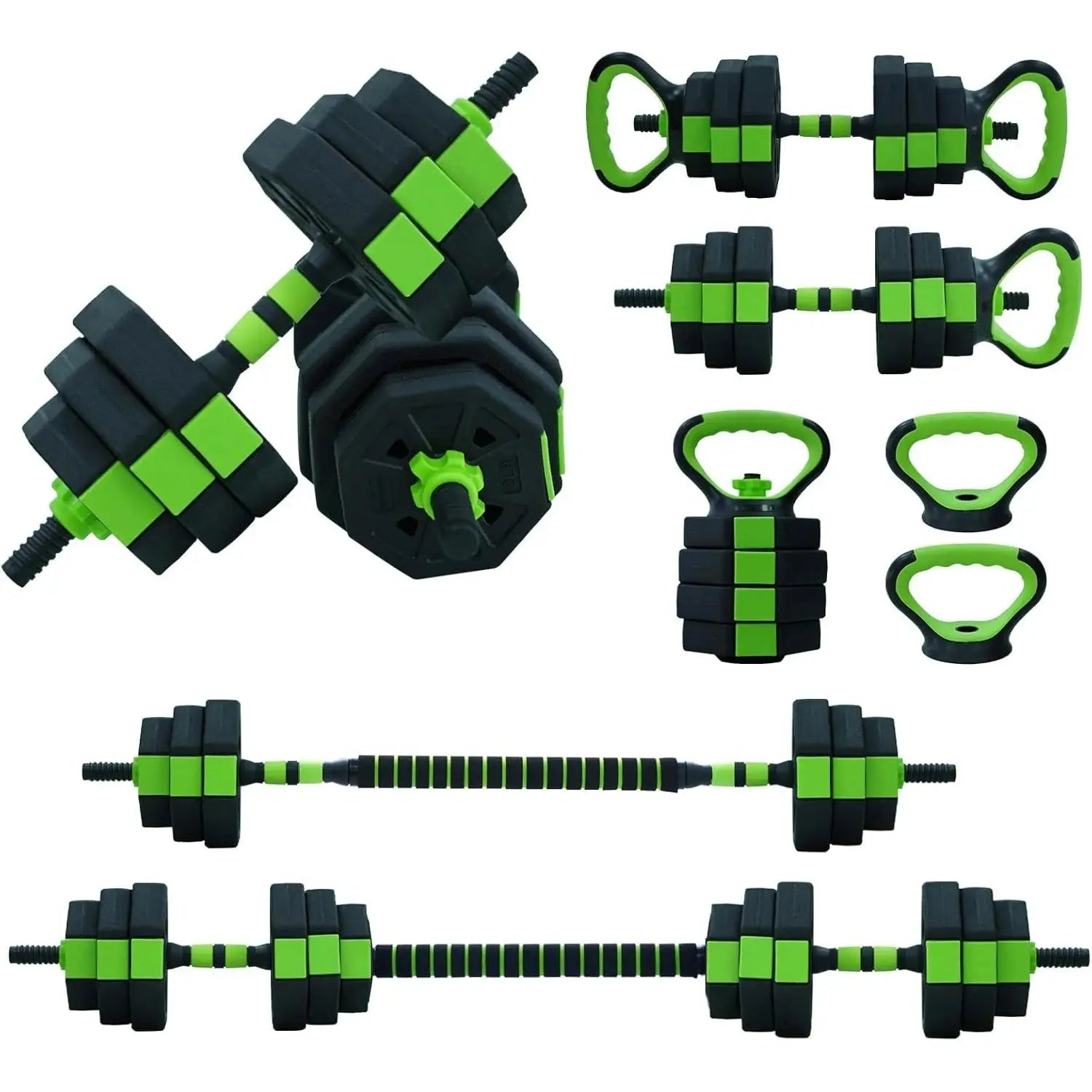 4-in-1 adjustable kettlebell and dumbbell set 66lb/88lb, barbell and push-up stand for home and gym workouts