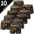 10-pack men's gold and black print boxer briefs