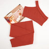 Red one-shoulder sports set for women