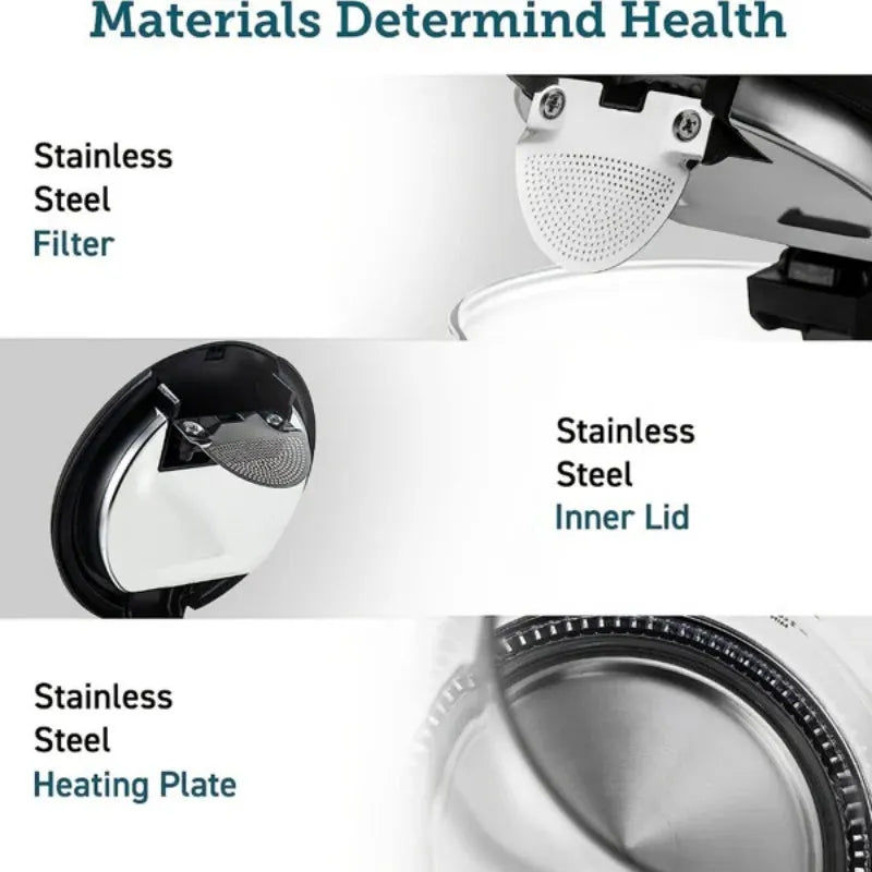 1.7L Glass Electric Kettle with Stainless Steel Filter