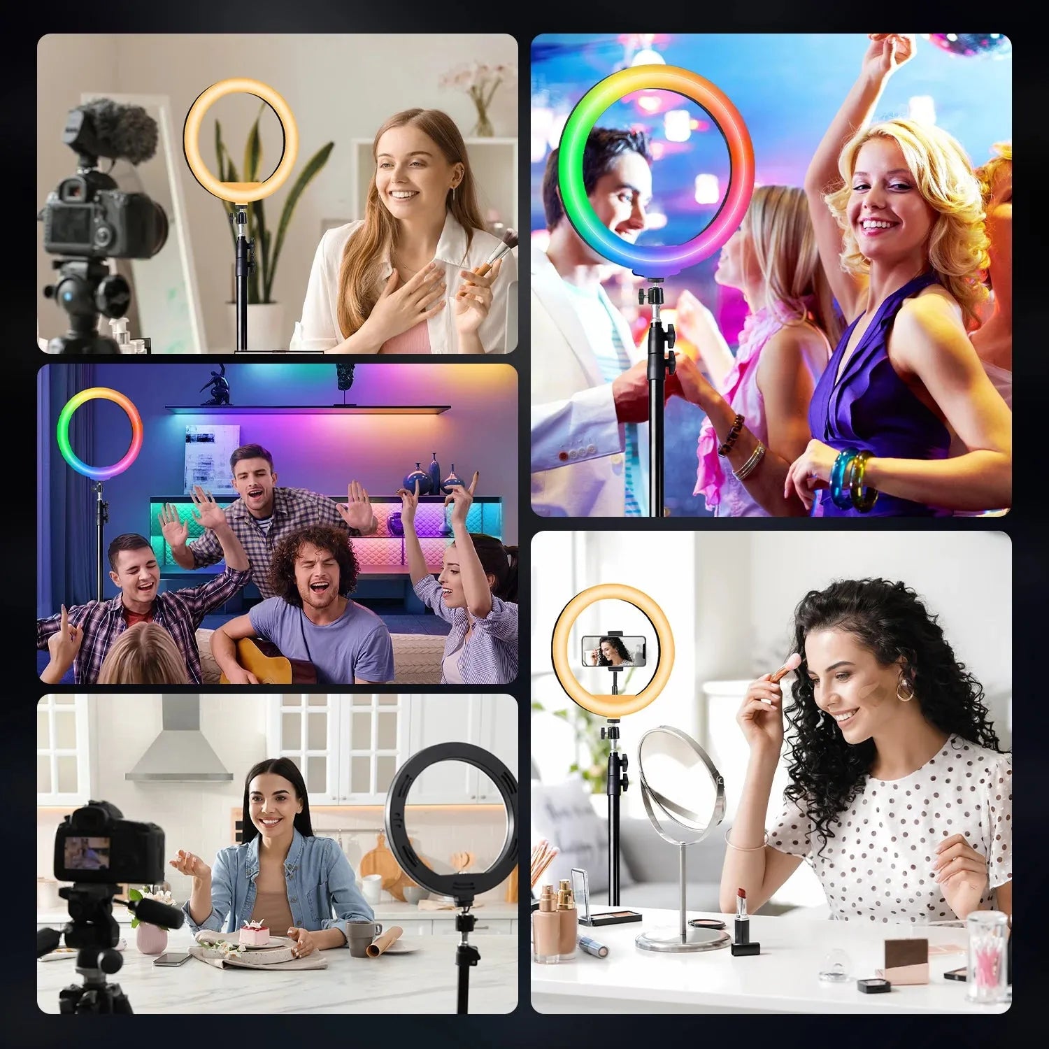 10in LED Ring Light with 160cm Adjustable Tripod Stand