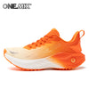 Orange breathable running shoes for men