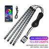 72 LED car light kit with USB power and app control