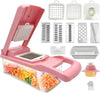 Pink vegetable cutter with diverse cutting tools