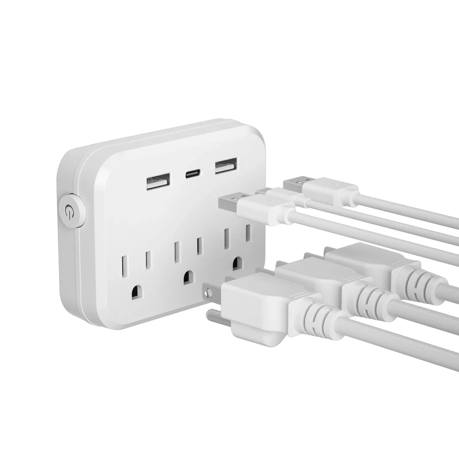Mini 6 in 1 Power Strip with Surge Protection and USB Ports