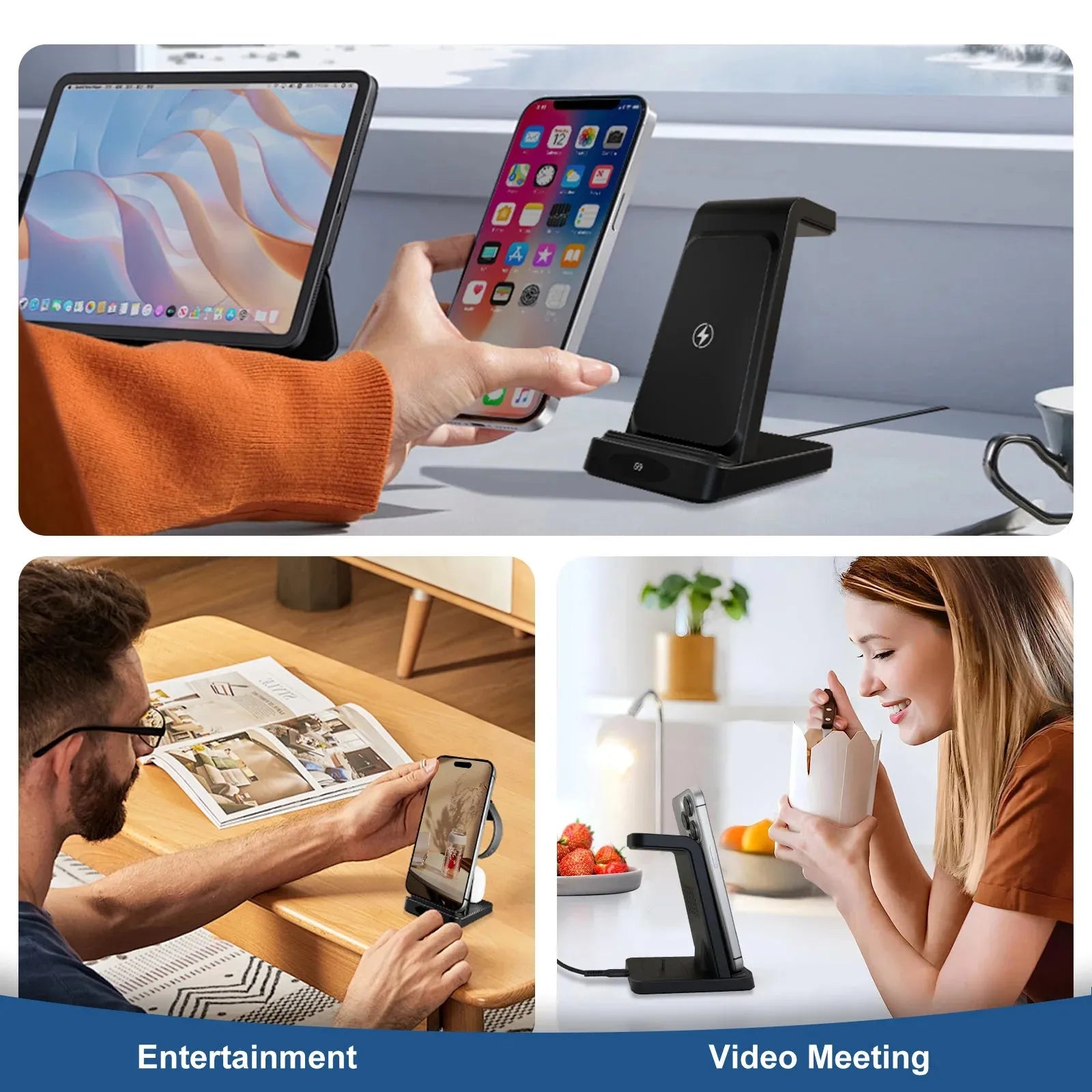 3 in 1 Magnetic Charging Station with Fast Wireless Design