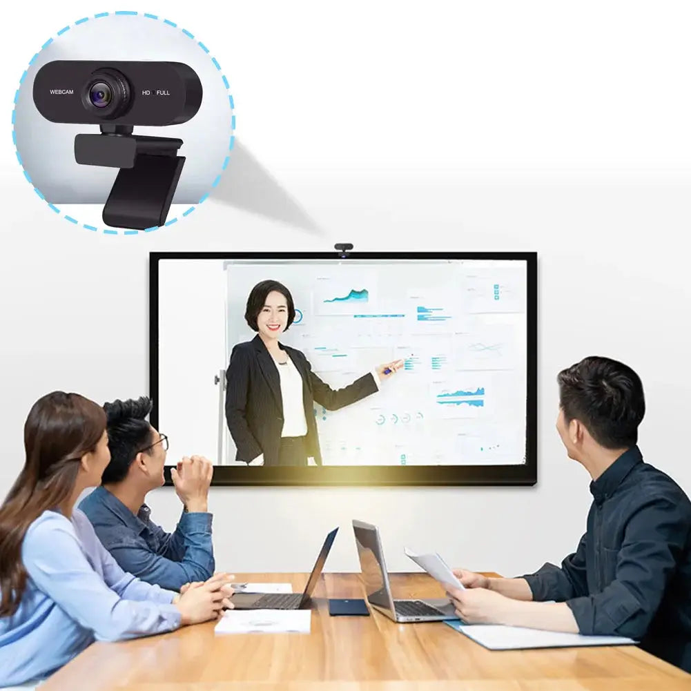USB HD Webcam 1080P/2K with Autofocus & Microphone, Plug and Play for PC, Laptop & Desktop