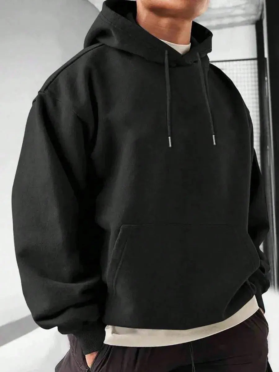 Men's streetwear hoodie, breathable soft cotton, graphic print for outdoor sports and casual use