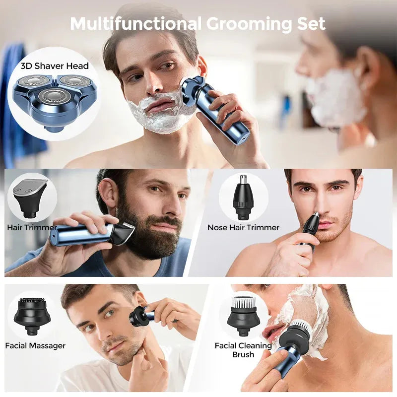 5 in 1 Electric Shaver for Men with Trimmer and Facial Care
