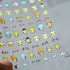 Pokemon-themed nail stickers with Pikachu and friends