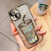 Gold glitter phone case with cup design