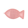 Pink fish-shaped silicone mat with textured design