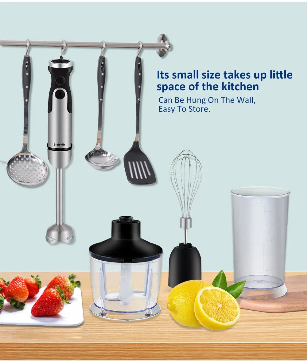 1200W Immersion Hand Blender 5-in-1 | Chopper, Whisk & Smoothie Cup for Vegetables & Meats
