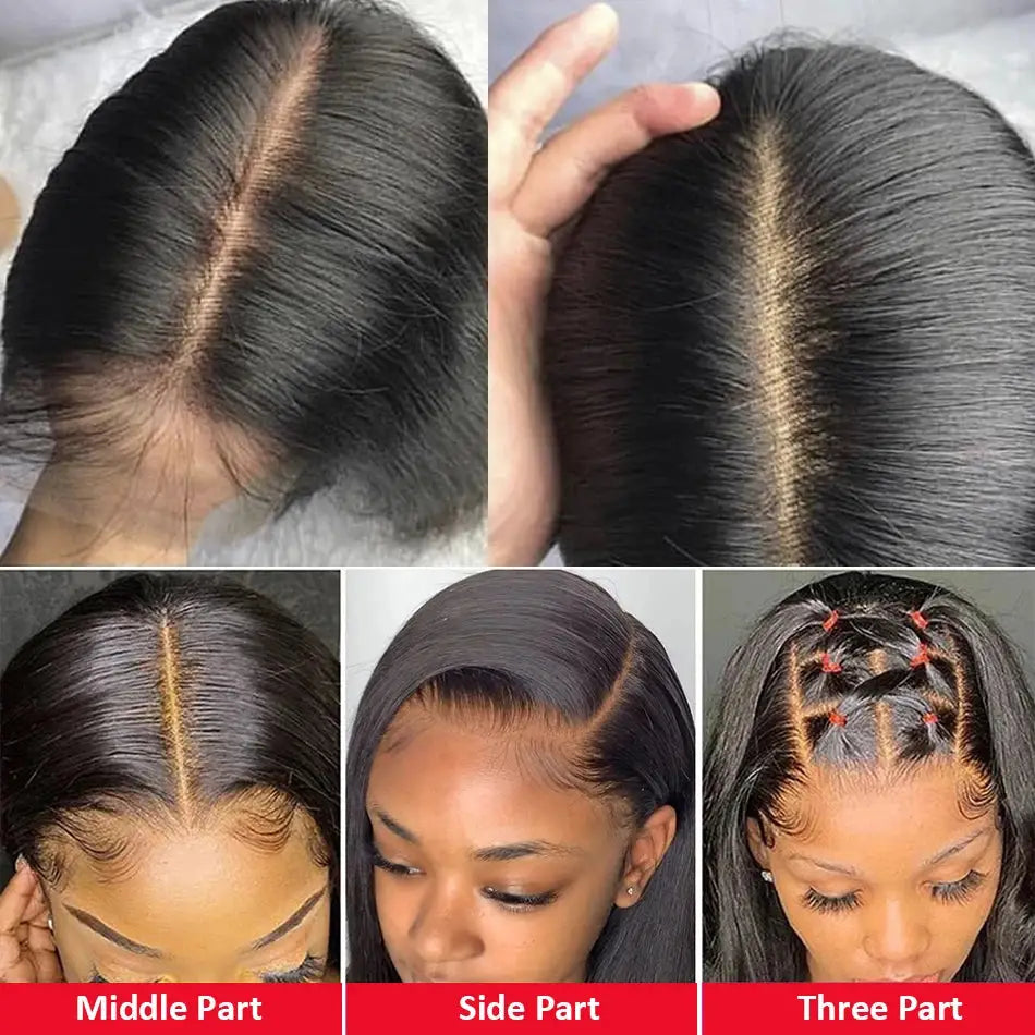HD Lace Frontal Wig 13x6 – 250 Density, Glueless 5x5 or 13x4 Closure, 30-40” Straight Human Hair