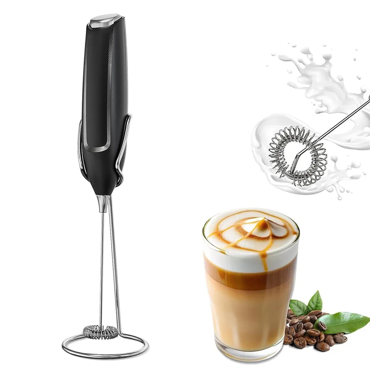 Handheld Milk Frother Electric Whisk Wand For Coffee Foam