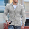 Men's solid color knitted cardigan sweater