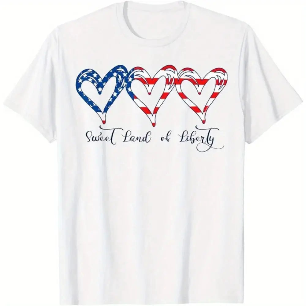 Unisex USA Flag Heart T-Shirt – Soft Cotton Short Sleeve Tee with American Spirit Design for Everyday Style