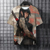 Japanese style anime print short-sleeved t-shirt for men